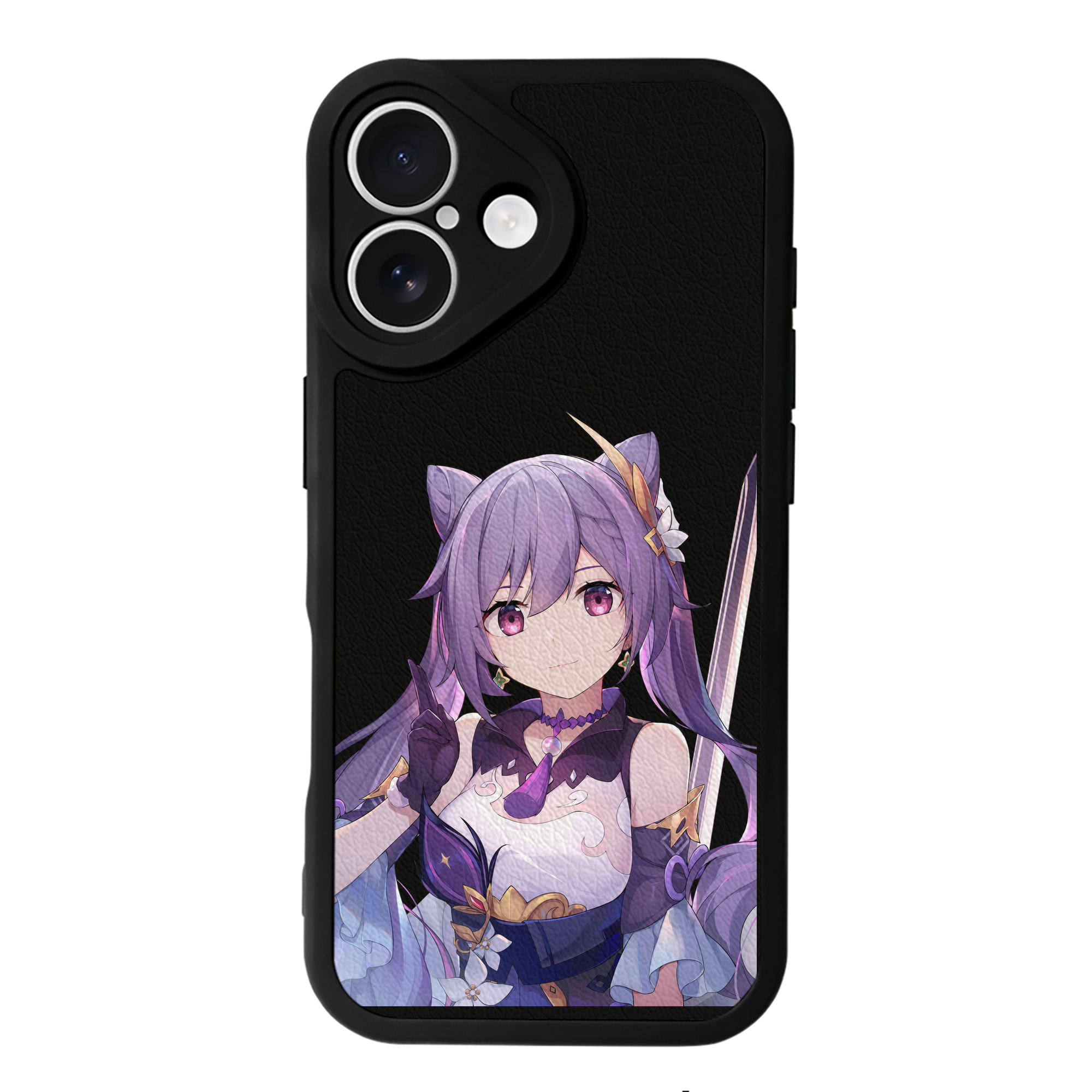 げんし神 刻晴 こくせい genshin Kokusei 【iPhone 16シリーズ対応】シリコンスマホケース（レザー調） 材質：シリコン